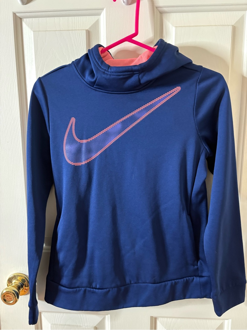 Nike Royal Blue Hoodie with Pink Swoosh